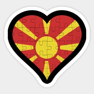 Macedonian Jigsaw Puzzle Heart Design - Gift for Macedonian With Macedonia Roots Sticker